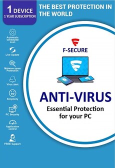 F-Secure Antivirus 1 Device 1 Year Key - GLOBAL
