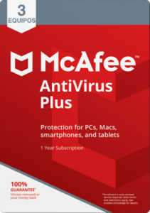McAfee Antivirus Plus - 1 Año / 3 Dispositivos