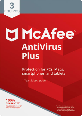 McAfee Antivirus Plus - 1 Año / 3 Dispositivos